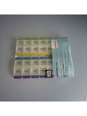 Pill Organizer Weekly 7 Day 4 Times Day Extra Large 28 Compartment Walgreens NEW